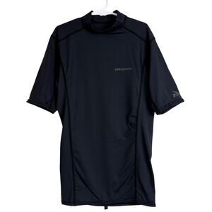 Patagonia Mens Fitted Rash Guard Shirt Black - XS